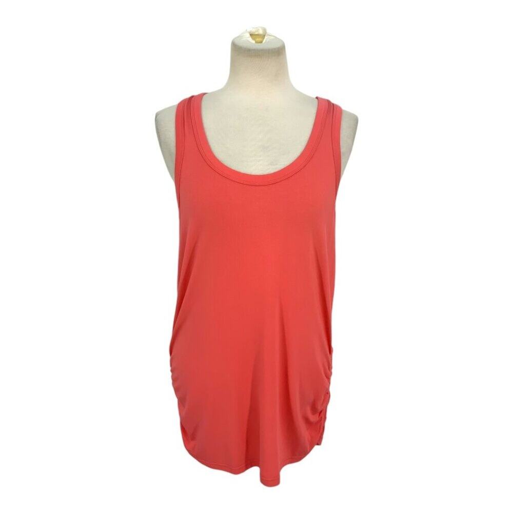 Thread & Supply Recreation Side Ruched Racerback Tank Top Watermelon Size Medium